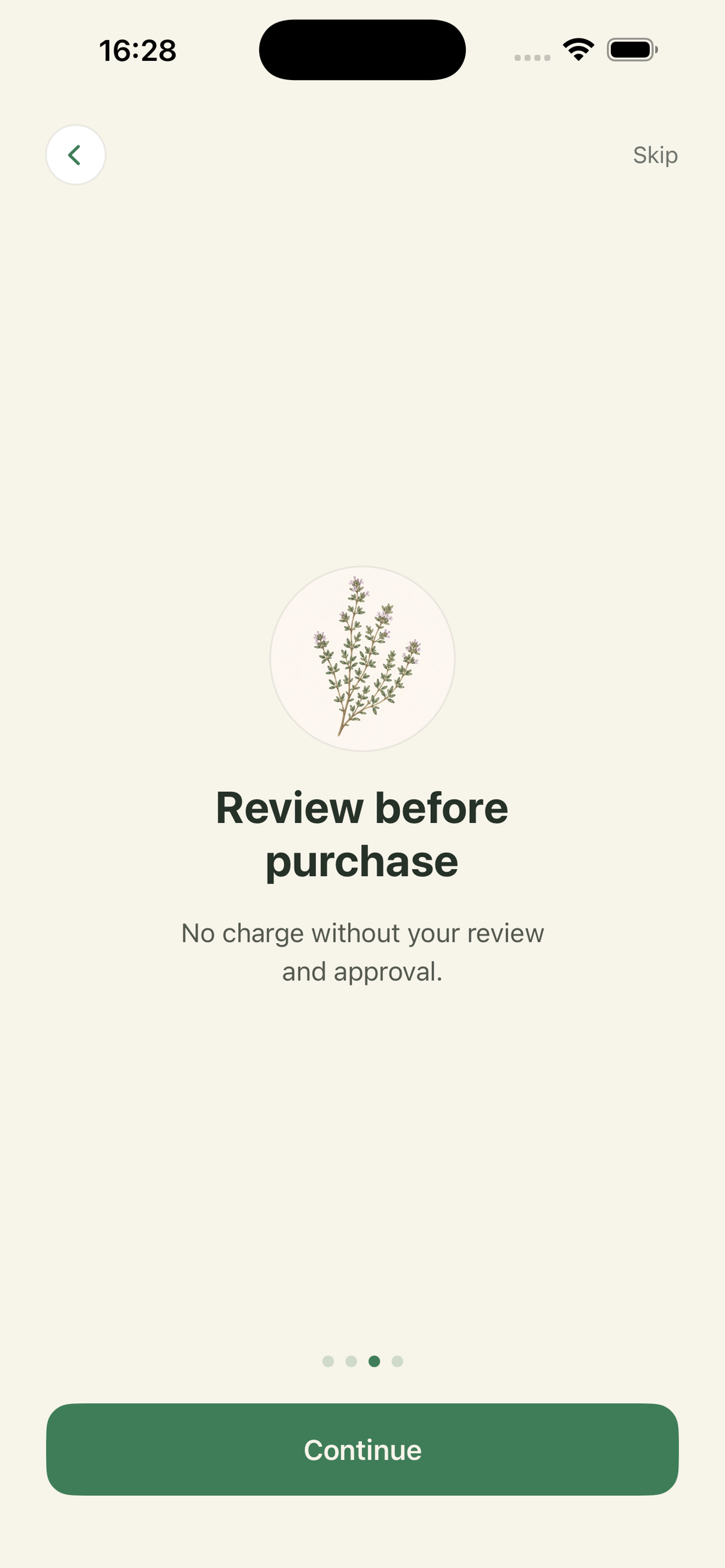 Review before purchase — no charge without your review and approval